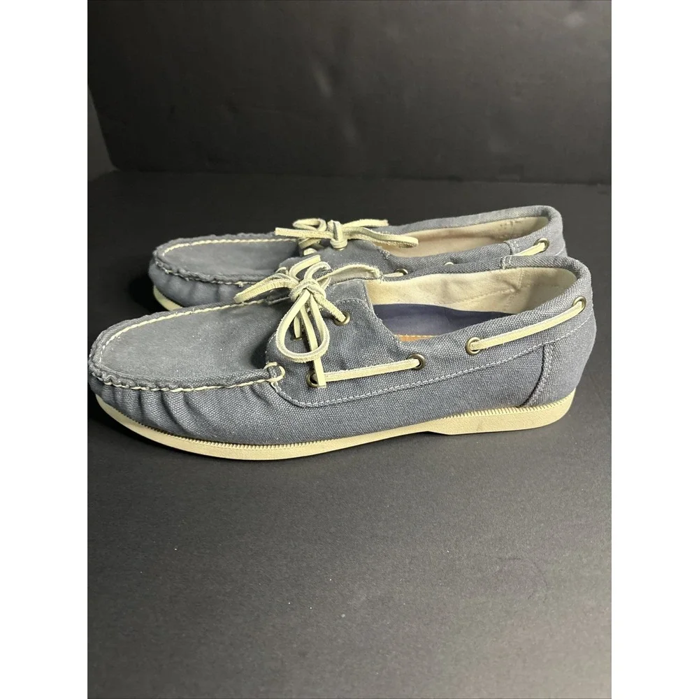 Cole Haan Dominick Boat Shoes Blue Chambray Low Top Moc Toe Loafers Sz. 9 1/2